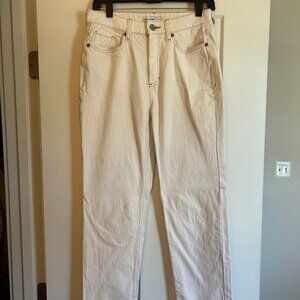 ELIZABETH AND JAMES White High Rise Vintage Straight Jeans